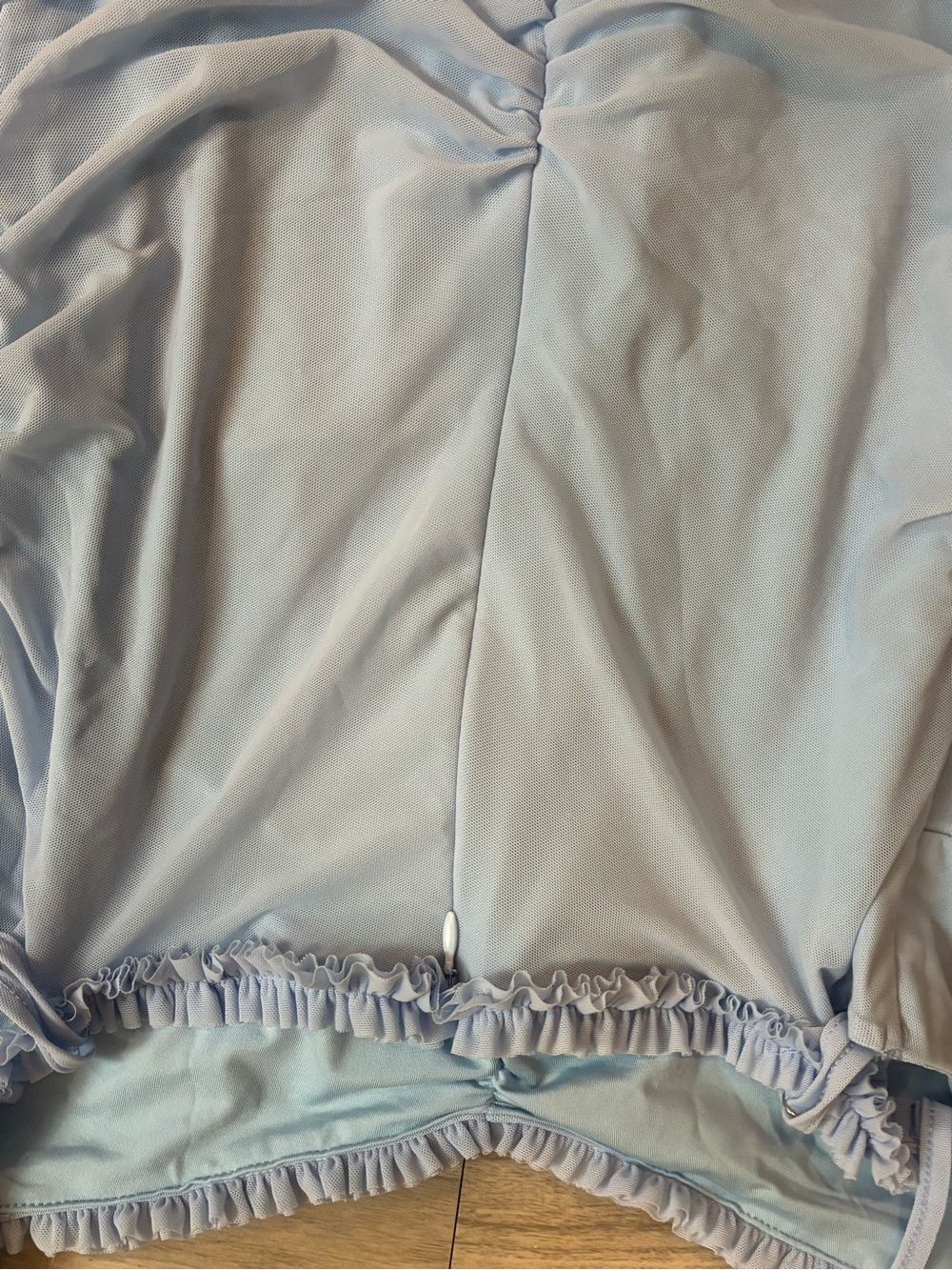 Light Blue Ruffled Slip Dress - Picture 6 of 7